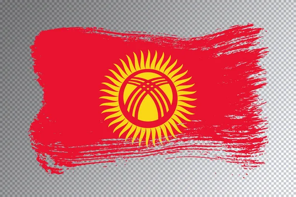 Kirgisistan Flagge Pinselstrich Nationalflagge Auf Transparentem Hintergrund — Stockfoto