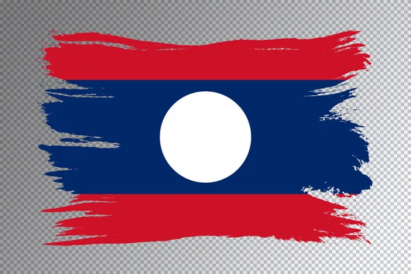 Laos Pincel Bandeira Bandeira Nacional Fundo Transparente — Fotografia de Stock
