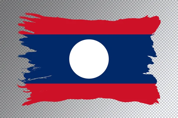 Laos Pincel Bandeira Bandeira Nacional Fundo Transparente — Fotografia de Stock