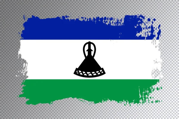 Úder Štětcem Lesotho Vlajky Národní Vlajka Průhledném Pozadí — Stock fotografie