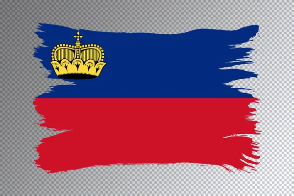 Pociągnięcie Pędzla Flagi Liechtensteinu Flaga Narodowa Przejrzystym Tle — Zdjęcie stockowe