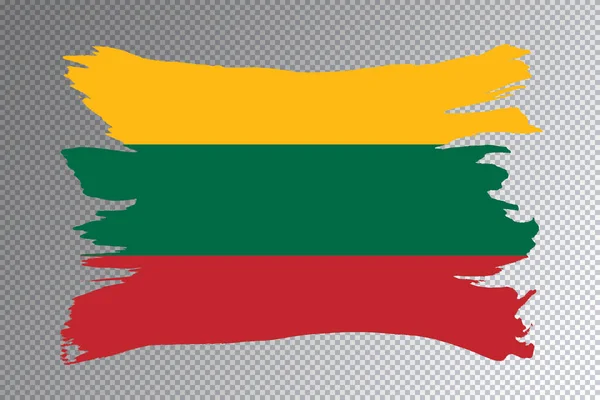 Litvánia Zászló Ecset Stroke Nemzeti Zászló Átlátszó Háttér — Stock Fotó
