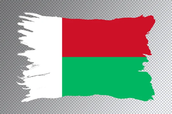 Pincel Bandeira Madagascar Bandeira Nacional Fundo Transparente — Fotografia de Stock