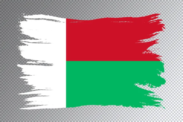 Мадагаскарский Штрих Национальный Флаг Прозрачном Фоне — стоковое фото