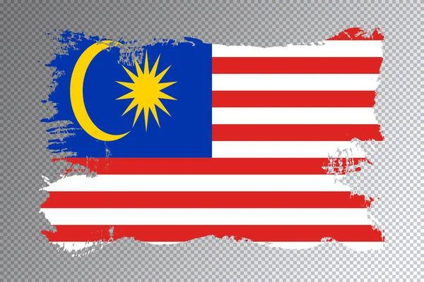 Malaysia Flagga Pensel Stroke Nationell Flagga Transparent Bakgrund — Stockfoto