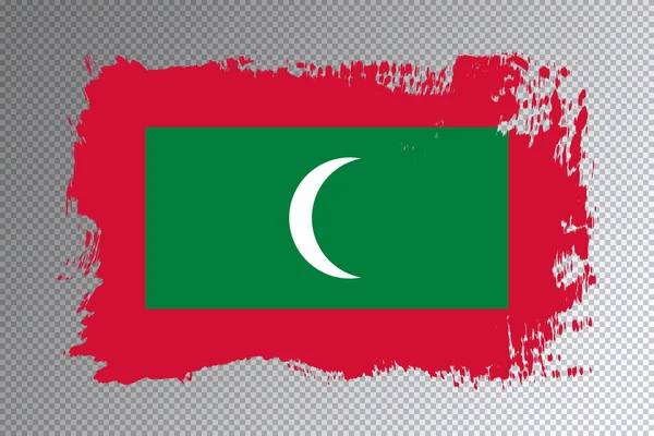 Malediven Flagge Pinselstrich Nationalflagge Auf Transparentem Hintergrund — Stockfoto