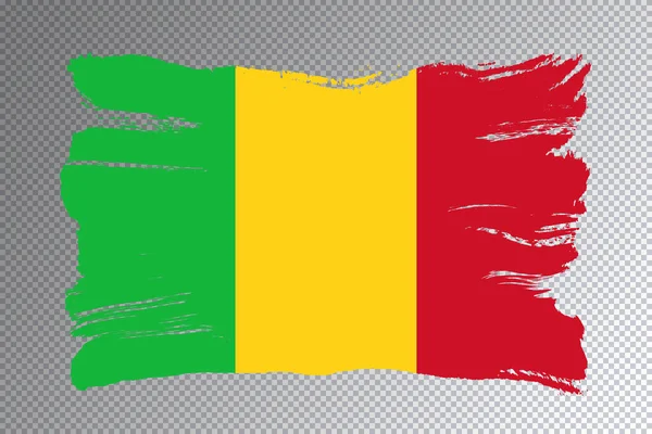 Mali Zászló Ecset Stroke Nemzeti Zászló Átlátszó Háttér — Stock Fotó