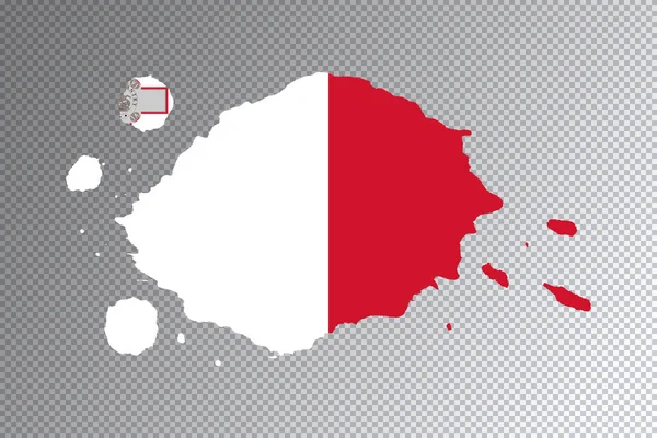 Malta Prapor Tahu Štětcem Národní Vlajka Průhledném Pozadí — Stock fotografie