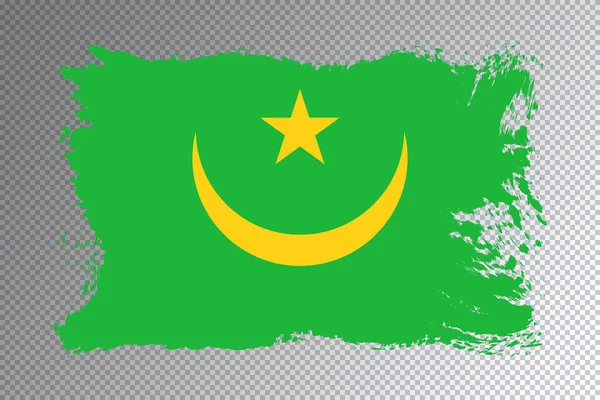 Pincelada Bandera Mauritania Bandera Nacional Sobre Fondo Transparente — Foto de Stock