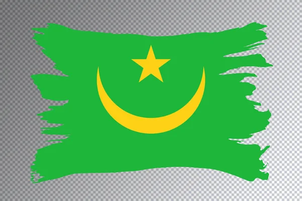 Mauritânia Pincel Bandeira Bandeira Nacional Sobre Fundo Transparente — Fotografia de Stock