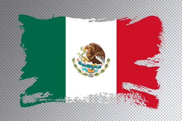 墨西哥国旗刷 透明背景下的国旗 — 图库照片