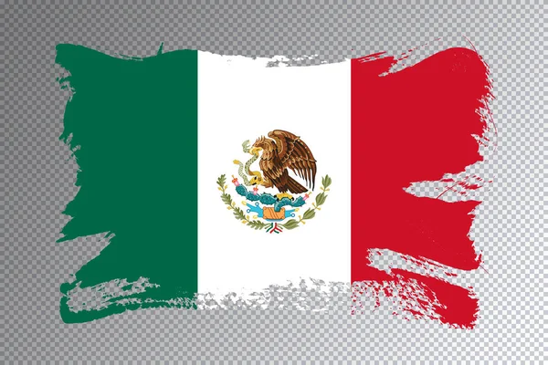 México Pincel Bandeira Bandeira Nacional Sobre Fundo Transparente — Fotografia de Stock