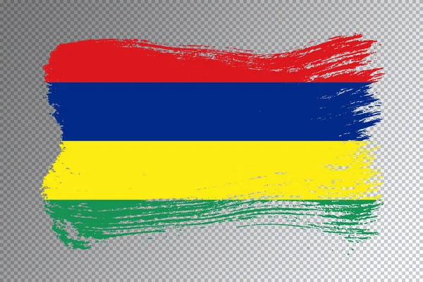 Σημαία Μαυρίκιος Πινέλο Εγκεφαλικό Επεισόδιο Εθνική Σημαία Διαφανές Φόντο — Φωτογραφία Αρχείου