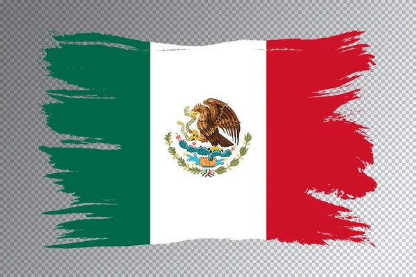 Мазок Кисти Флага Мексики Национальный Флаг Прозрачном Фоне — стоковое фото
