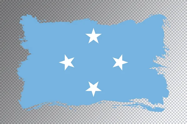 Micronesia Pennellata Bandiera Bandiera Nazionale Sfondo Trasparente — Foto Stock