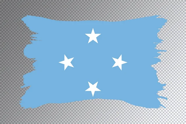 Micronésia Pincel Bandeira Bandeira Nacional Sobre Fundo Transparente — Fotografia de Stock