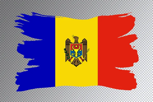 Moldova Flag Brush Stroke National Flag Transparent Background — Stock Photo, Image