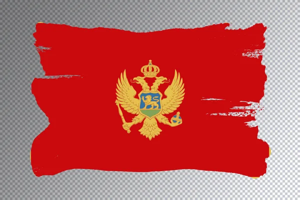 Pincel Bandera Montenegro Bandera Nacional Sobre Fondo Transparente —  Fotos de Stock