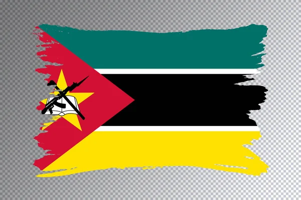 Mosambik Flagge Pinselstrich Nationalflagge Auf Transparentem Hintergrund — Stockfoto