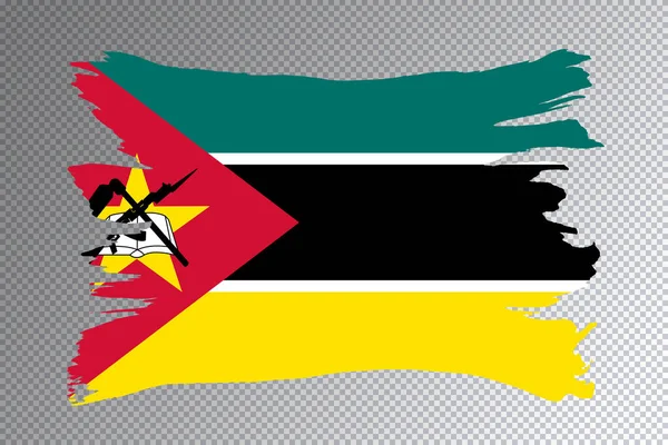 莫桑比克国旗刷 透明背景下的国旗 — 图库照片