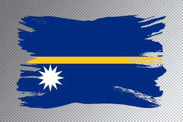 ナウルフラグブラシストローク 透明な背景に国旗 — ストック写真
