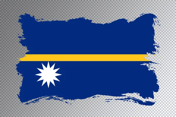 Nauru Pincel Bandeira Acidente Vascular Cerebral Bandeira Nacional Fundo Transparente — Fotografia de Stock