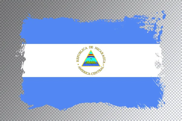 Pincelada Bandera Nicaragua Bandera Nacional Sobre Fondo Transparente — Foto de Stock
