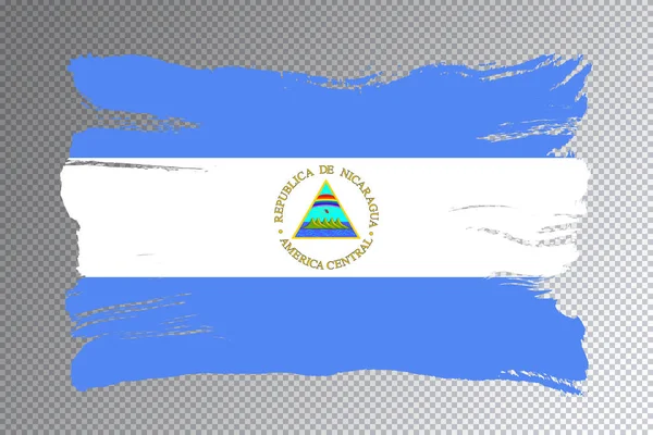 Pincelada Bandera Nicaragua Bandera Nacional Sobre Fondo Transparente —  Fotos de Stock