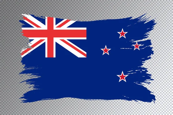 Zélandi Zászló Ecset Stroke Nemzeti Zászló Átlátszó Háttér — Stock Fotó
