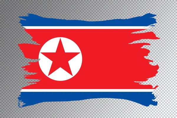 Noord Korea Vlaggenborstel Slag Nationale Vlag Transparante Achtergrond — Stockfoto