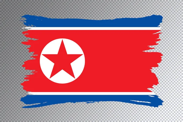 North Korea Flag Brush Stroke Національний Прапор Прозорому Тлі — стокове фото