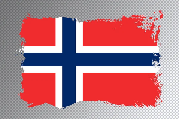 Pincelada Bandera Noruega Bandera Nacional Sobre Fondo Transparente —  Fotos de Stock