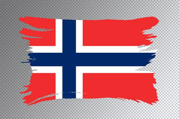 Norveç Bayrağı Fırça Darbesi Şeffaf Arkaplanda Ulusal Bayrak — Stok fotoğraf