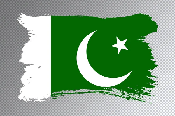 Pákistánská Vlajka Tahu Štětcem Národní Vlajka Průhledném Pozadí — Stock fotografie
