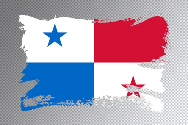 Pincelada Bandera Panamá Bandera Nacional Sobre Fondo Transparente —  Fotos de Stock