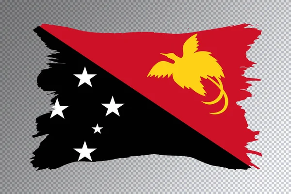 Papua New Guinea Flag Brush Stroke National Flag Transparent Background — Stock Photo, Image