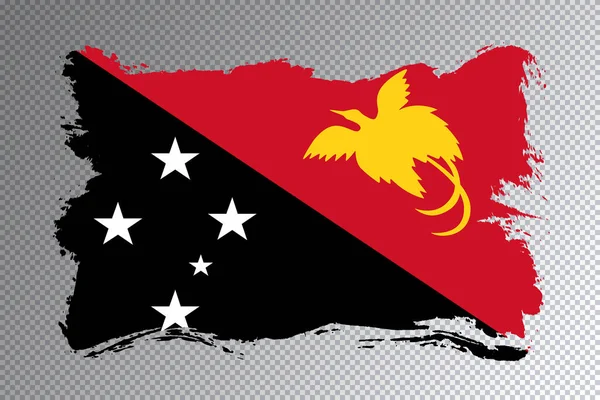 Papua New Guinea Flag Brush Stroke National Flag Transparent Background — Stock Photo, Image