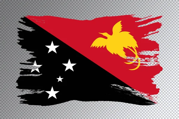 Papua Nova Guiné Pincel Bandeira Bandeira Nacional Fundo Transparente — Fotografia de Stock
