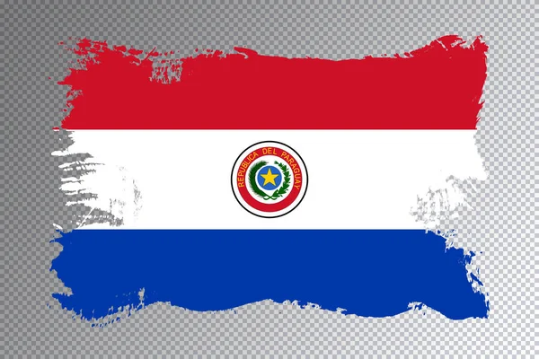 Pincelada Bandera Paraguay Bandera Nacional Sobre Fondo Transparente — Foto de Stock