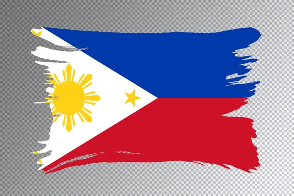 Filipínská Vlajka Tahu Štětcem Národní Vlajka Průhledném Pozadí — Stock fotografie