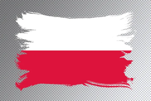 Polen Vlaggenborstel Slag Nationale Vlag Transparante Achtergrond — Stockfoto