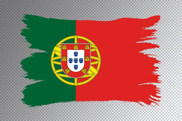 Portugal Coup Pinceau Drapeau Drapeau National Sur Fond Transparent — Photo