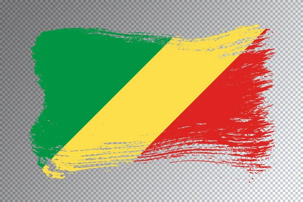 刚果共和国国旗笔刷 透明背景下的国旗 — 图库照片