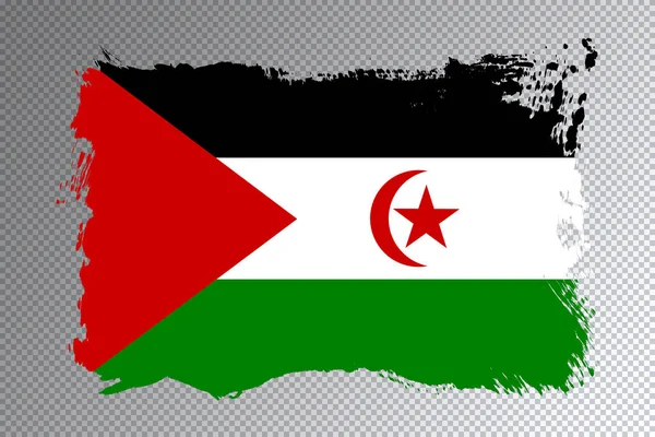 Sahrawi Arabische Democratische Republiek Vlaggenborstel Slag Nationale Vlag Transparante Achtergrond — Stockfoto