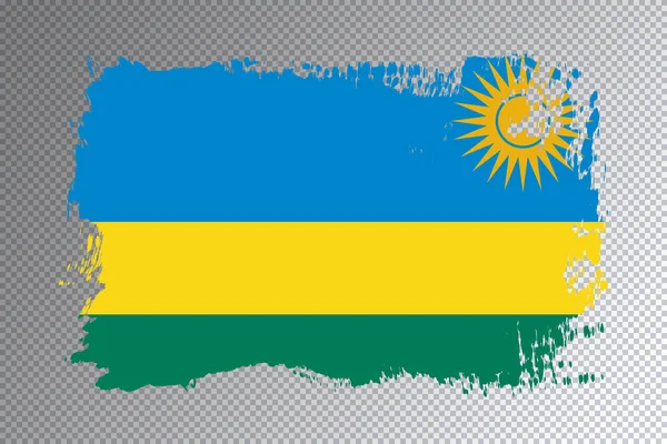 Ruanda Pennellata Bandiera Bandiera Nazionale Sfondo Trasparente — Foto Stock