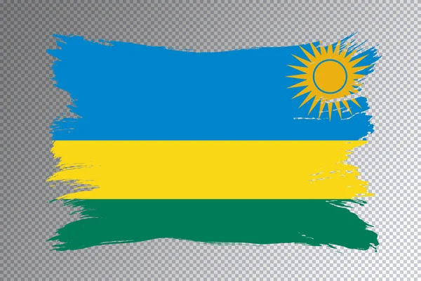 Golpe Pincel Bandera Ruanda Bandera Nacional Sobre Fondo Transparente — Foto de Stock