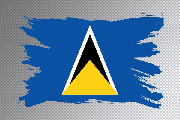 Saint Lucia Flag Brush Stroke National Flag Transparent Background — Stock Photo, Image