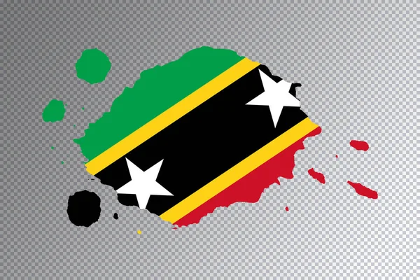 Pennello Saint Kitts Nevis Bandiera Nazionale Sfondo Trasparente — Foto Stock