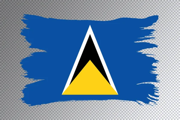 Saint Lucia Flagge Pinselstrich Nationalflagge Auf Transparentem Hintergrund — Stockfoto