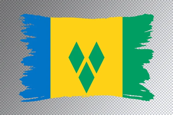 Saint Vincent Grenadine Szigeteki Zászló Ecset Stroke Nemzeti Zászló Átlátszó — Stock Fotó